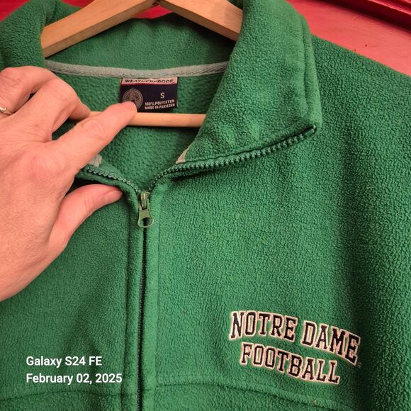 Weatherproof Mens Size Small Notre Dame Football Fleece Pullover Shirt Top EUC - Picture 3 of 3